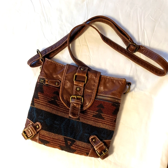 Leather / Woven Purse - Picture 1 of 7